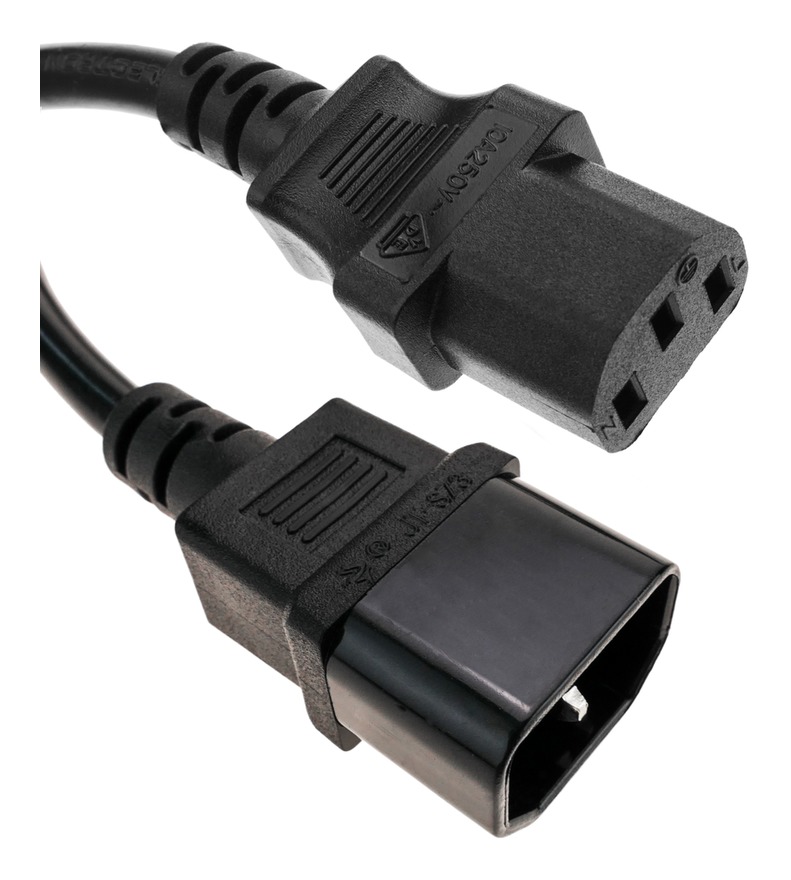 BeMatik - Cable de alimentación eléctrico IEC-60320 C13 a C14 de 30 cm
