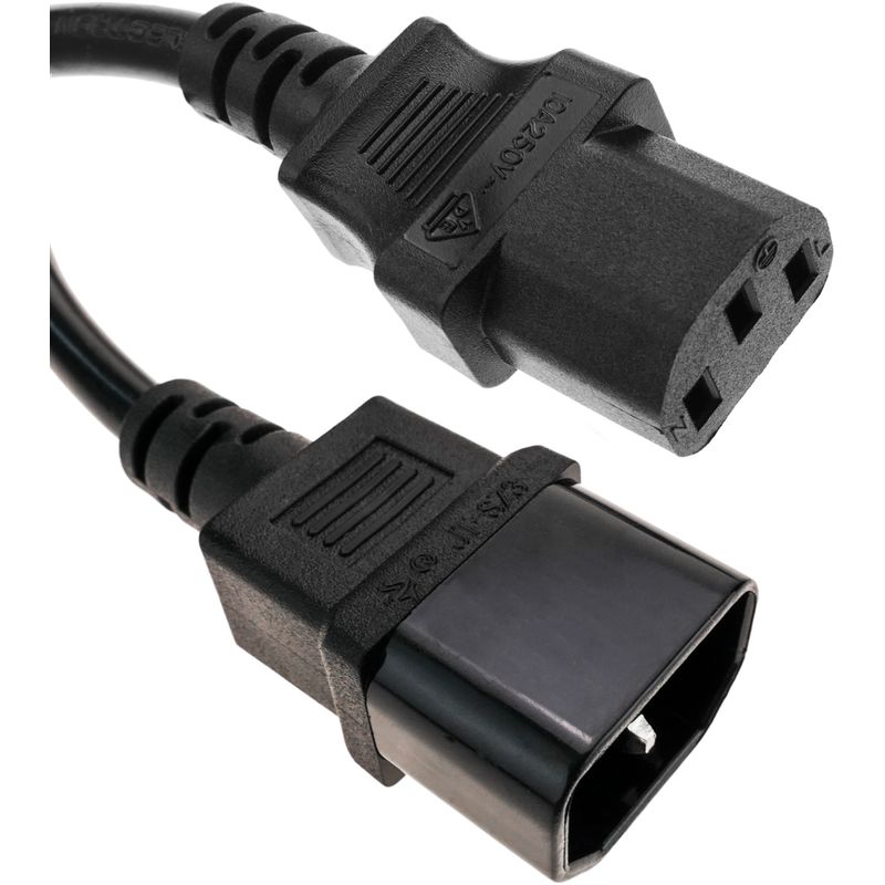 BeMatik - Cable de alimentación eléctrico IEC-60320 C13 a C14 de 3m