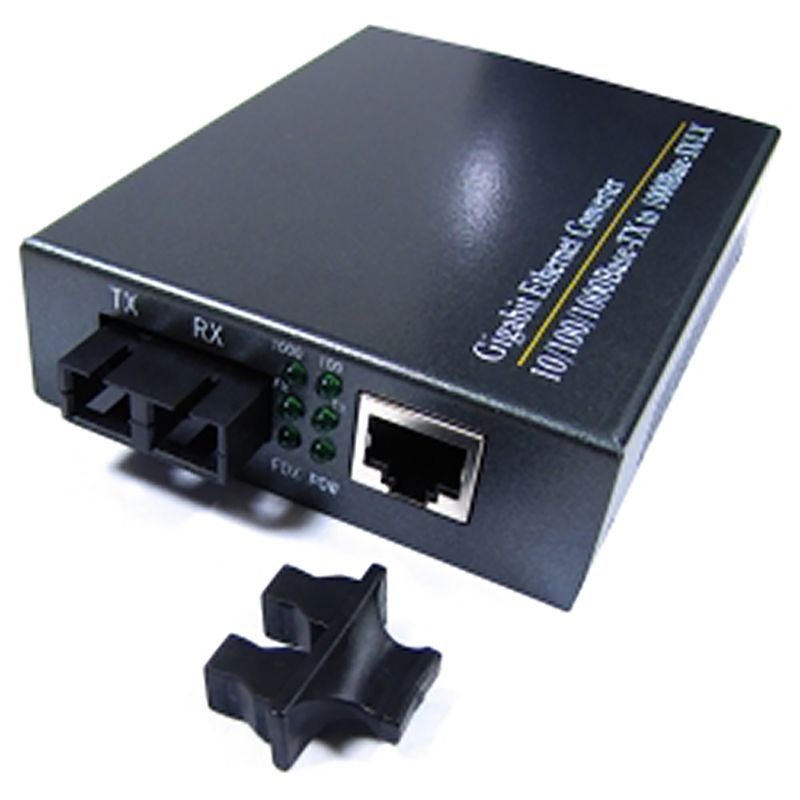 BeMatik - Conversor de fibra óptica 1000 Mbps monomodo de SC a RJ45 a 20Km