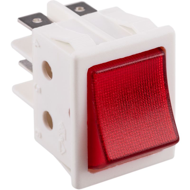 BeMatik - Interruptor basculante rojo luminoso DPST 4 pin