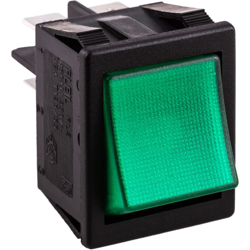 BeMatik - Interruptor basculante verde luminoso DPST 4 pin