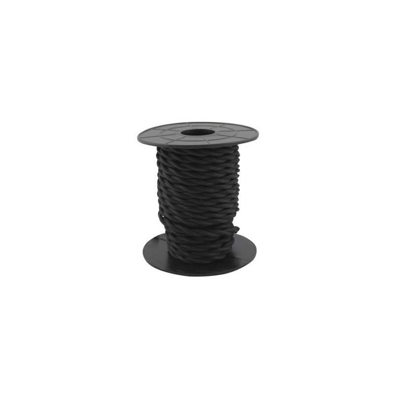 Cable eléctrico textil 10 metros 2x0.75mm trenzado Negro GSC 3902977