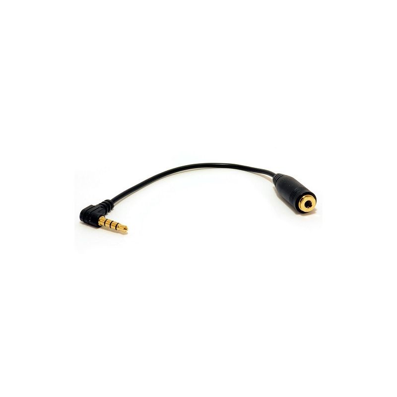 Cable jack 3.5 mm conversor auriculares OMTP a CTIA 4 pin 0.30 M Negro - OEM