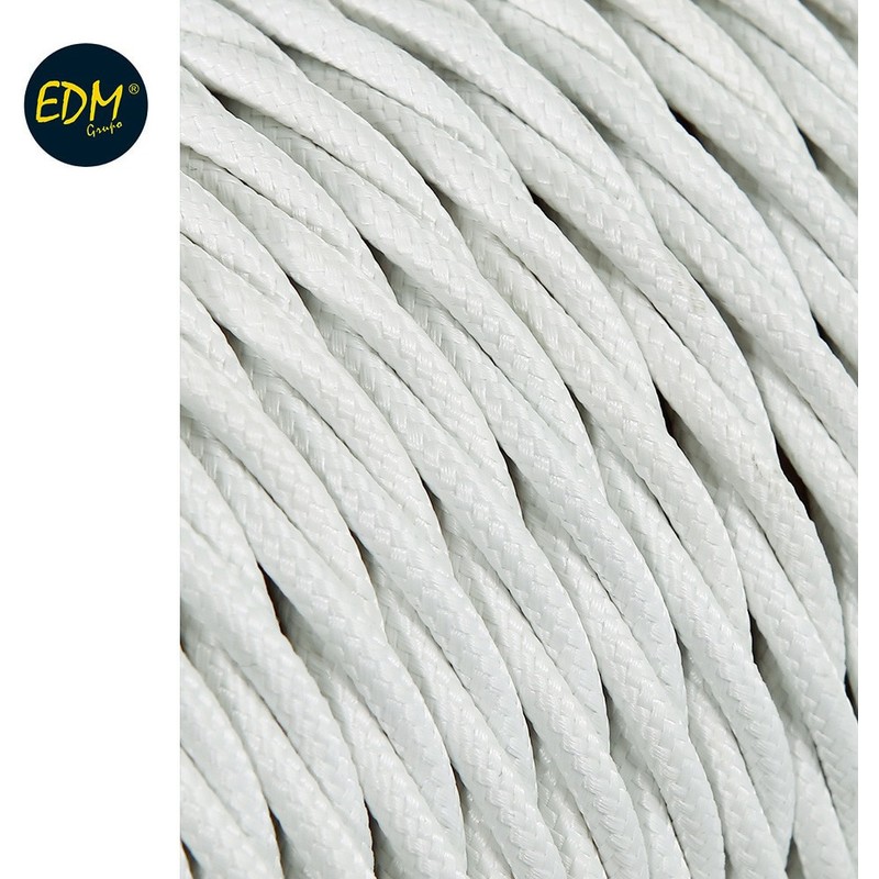 Cable textil trenzado 2x0,75mm 25mts c-01 aluminio seda euro/mts - EDM