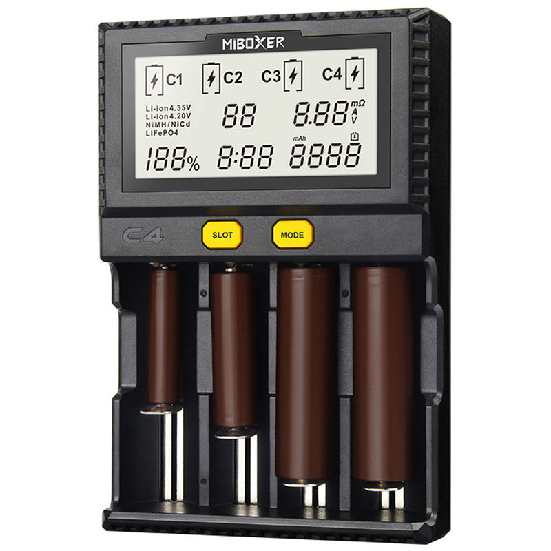Cargador de bater¨ªa universal, 1.5A, 4 compartimientos, para 18650 Li-ion LiFePO4 - ASUPERMALL