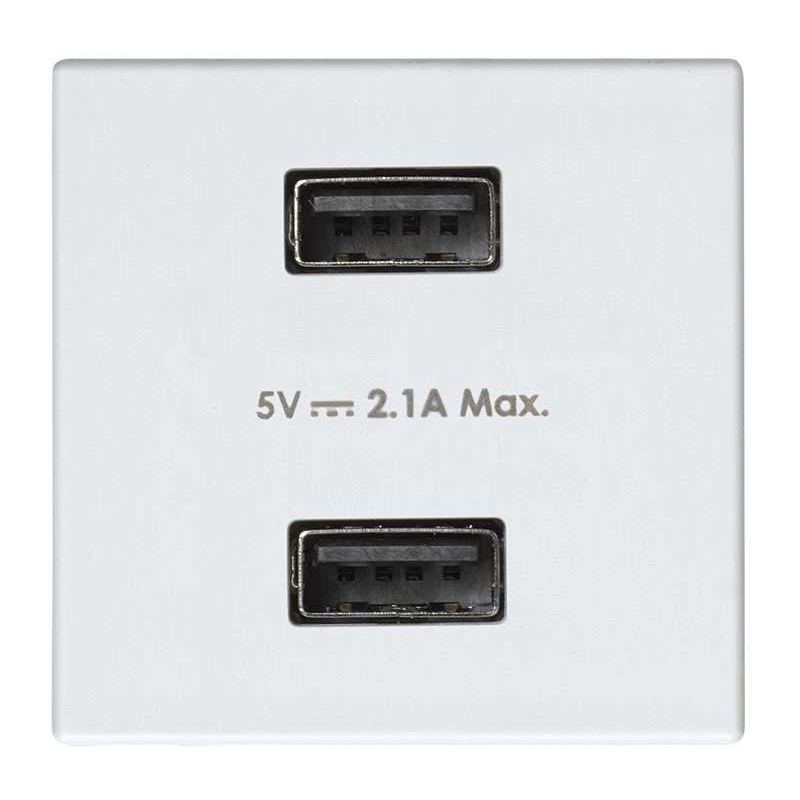 Cargador USB doble 5V/DC 2.1A tipo A hembra blanco Simon 27 Play