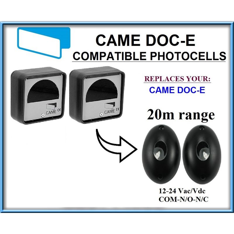 Fotocélulas infrarrojas universales compatibles con Came DOC-E, 12-24V, N.C-COM-N.O. rango de operación 20m !!! - STUFFBOX