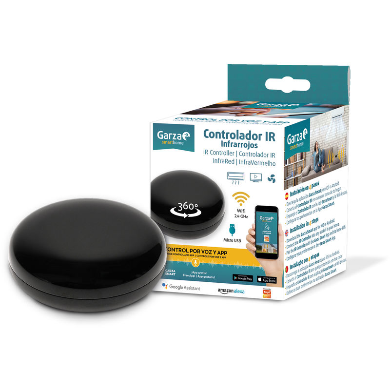 ® Smarthome - Controlador inalámbrico mando a distancia universal IR Infrarrojos Inteligente Wifi. Control remoto por Voz y App, Compatible con Alexa