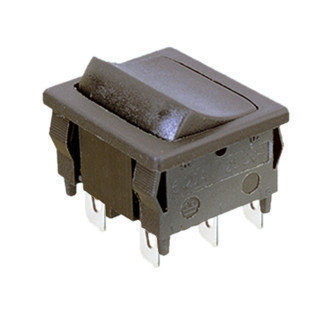 Interruptor bipolar Tipo conmutador 10A/250VAC Faston 4'8 mm Electro DH Color Negro 11.186.C/F4/N 8430552058754