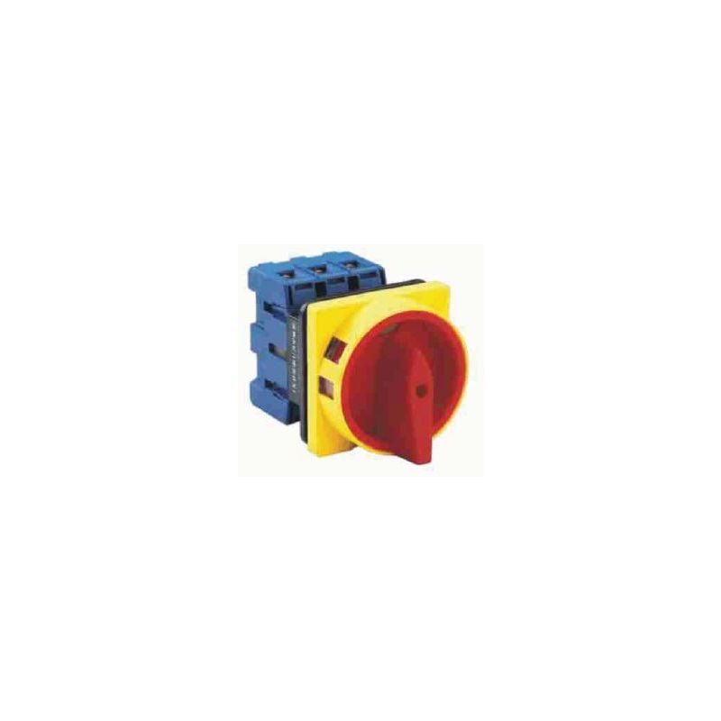 Interruptor seccionador trifásico 63A mando amarillo-rojo