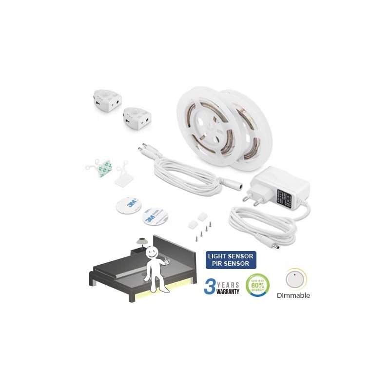 Kit de iluminación LED para cama con sensor de movimiento 1x1200mm Temperatura de color - 3000K Blanco cálido