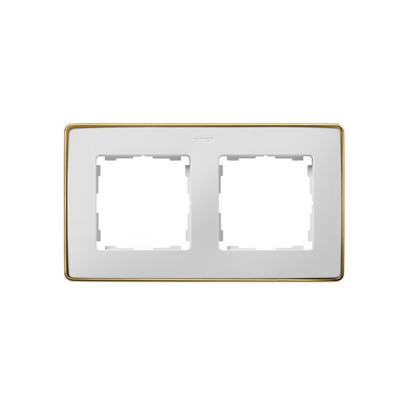 Marco 2 elementos blanco base oro SIMON 82 DETAIL 8201620-245