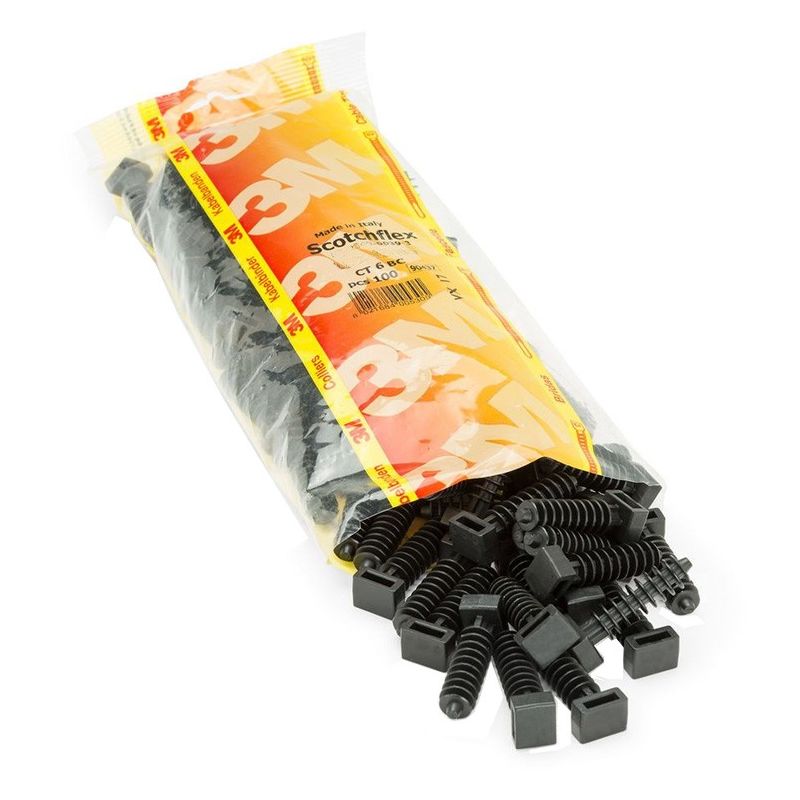Pack Taco de Pared para Bridas Scotchflex 3M CT 6 B-C 10 x 43mm (100 un) Negro