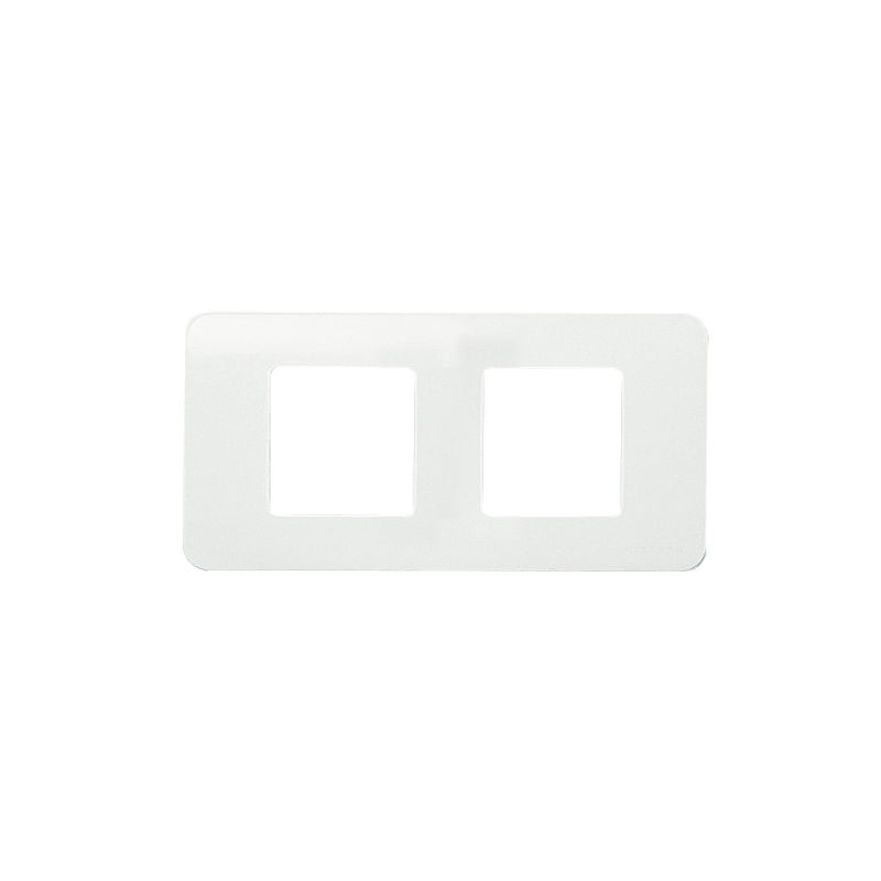 Placa horizontal de dos ventanas sin tornillos blanca sin garras (Niessen Stylo 2272.1 BA)