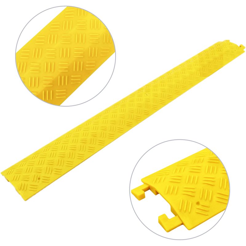 PrimeMatik - Pasacables de suelo para protección de cables eléctricos de 1 vía 100x13 cm amarillo rígido
