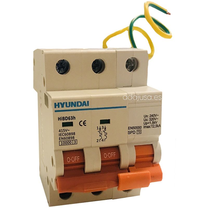 Protector sobretensiones transitorias y permanentes + IGA 2x40A 10kA - Hyundai Electric