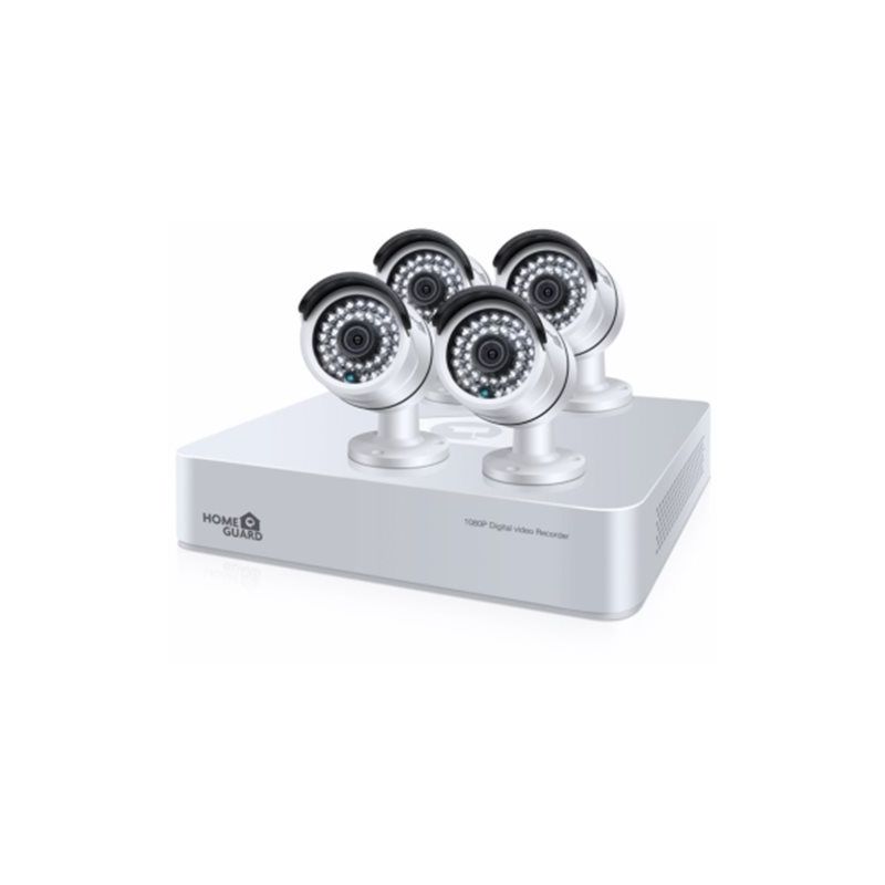 Sistema Vigilancia Disco Duro 1Tb 4 Camaras 1080P Cableado 8 Cana - HOME GUARD