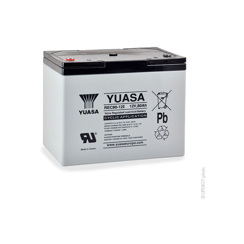 Yuasa - Batería plomo AGM YUASA REC80-12 12V 80Ah M6-F
