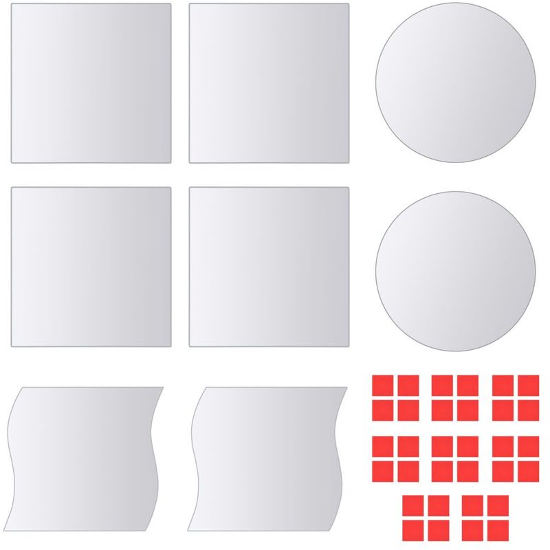 Vidaxl - Azulejos de espejo de diversas formas vidrio 8 unidades - Plateado