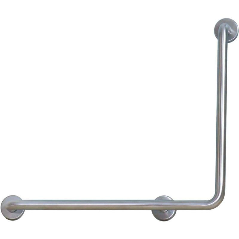Barra de ducha angular vertical - ángulo recto - acero inoxidable 34 cepillado mate