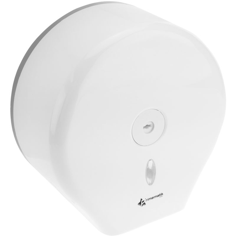 Dispensador de papel higiénico. Portarrollos industrial blanco para baño 268x130x280mm - Primematik