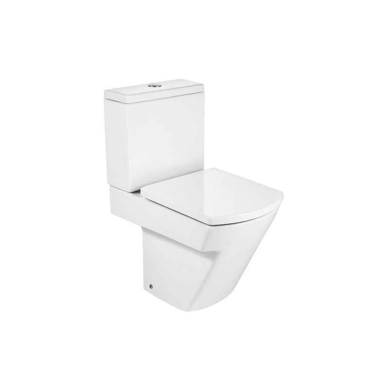 ROCA HALL-Inodoro completo compacto con salida dual (incluye taza, cisterna de alimentación inferior y tapa) - ROCA SANITARIOS