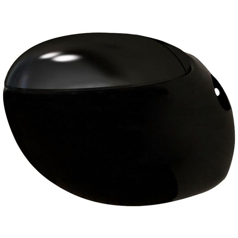 Vidaxl - Inodoro WC colgado en la pared diseño huevo negro