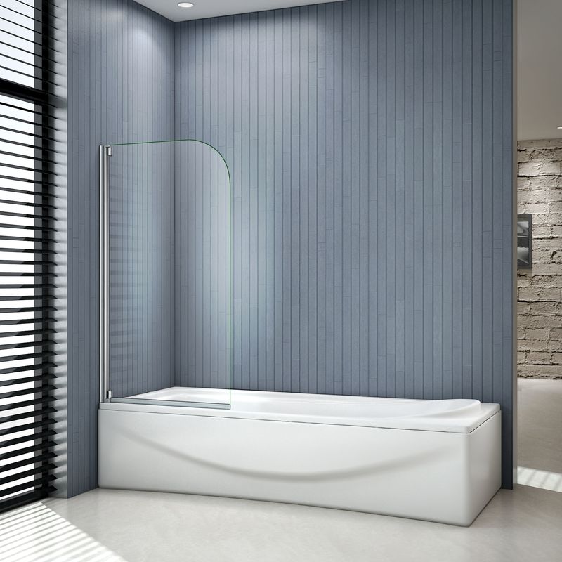 Mampara de Bañera Abatible Giratorio 4mm Perfil Gris Mate 75x140cm - 1 Hoja Abatible
