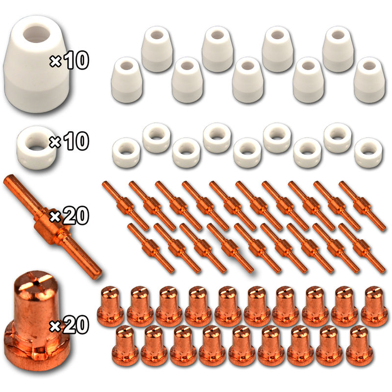 Stahlwerk - Piezas de desgaste para antorcha de plasma PT-31 conjunto de boquillas de plasma + electrodos + tapas cerámicas para la antorcha PT-31