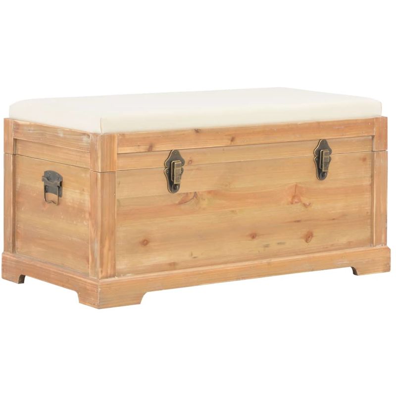 Baúl de almacenamiento con cojín 80x40x40 cm MDF - Marrón - Vidaxl