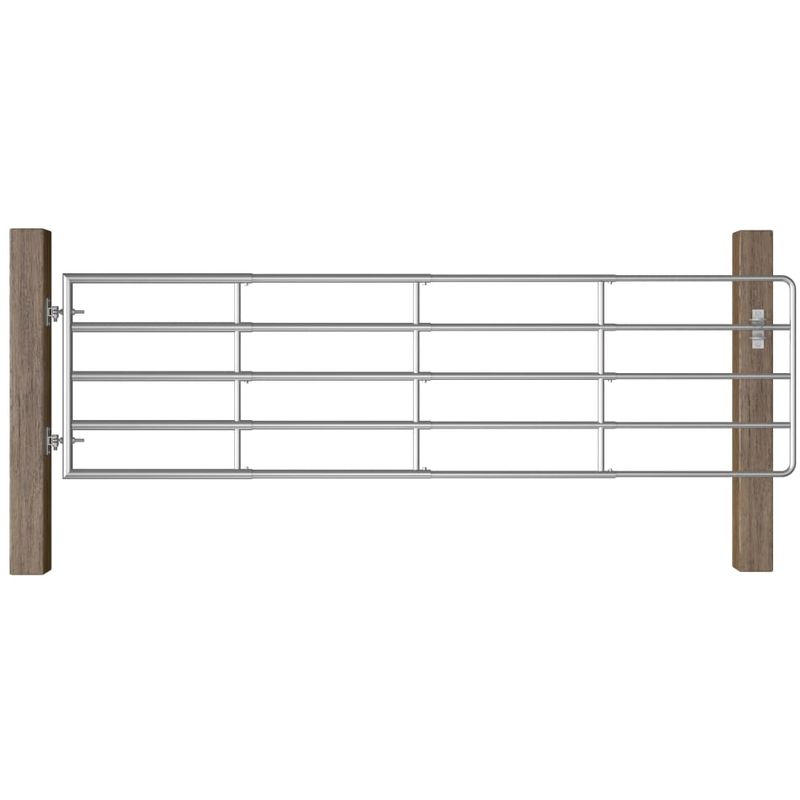 Cancela de 5 barras para campo acero plateado (115-300)x90 cm - Hommoo