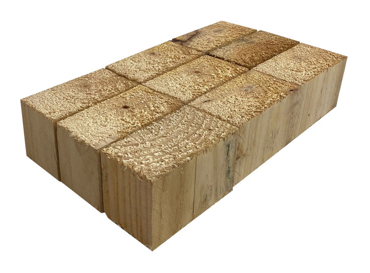 Pack de 9 tacos de madera de palets 14 x 7,5 x 9 cm - TODOCONTENEDOR