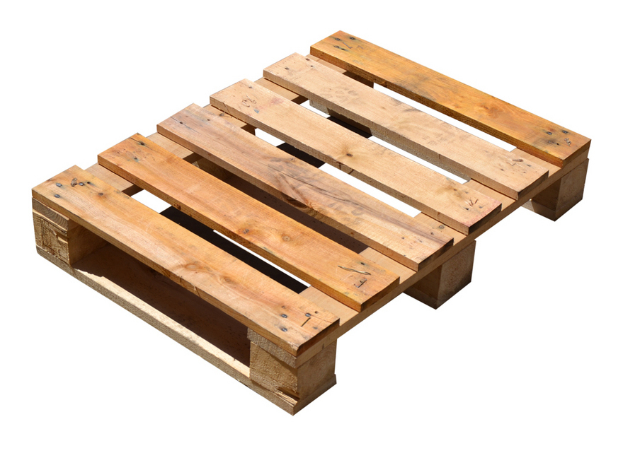 Palet de madera media paleta con 6 tablas de superficie