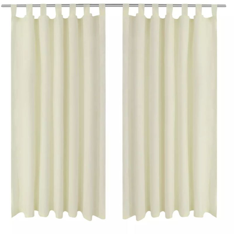 2 cortinas micro-satinadas con trabillas 140 x 245 cm - HOMMOO