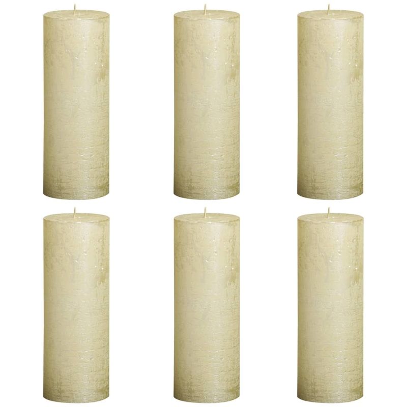 Bolsius Velas rústicas 6 unidades marfil 190x68 mm