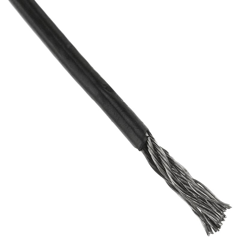 BeMatik - Cable de acero inoxidable de 2 mm. Bobina de 50 m. Recubierto de plástico negro