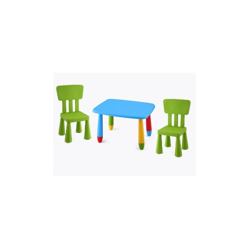 Conjunto mesas para pequeños más 2 sillass cpu2003009 mesa con 2 sillas mesa con 2 sillas azul 2005 - Deskandsit