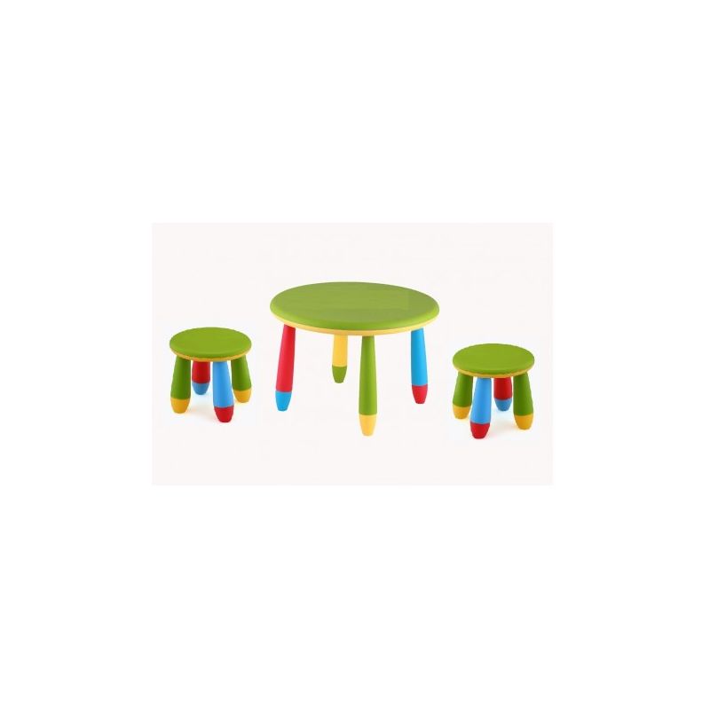 Conjunto mesas y 2 silla alta o taburetes para pequeños redonda cpu2003008-DESKandSIT- mesa con 2 sillas mesa con 2 sillas verde 2005 - ARANAZ
