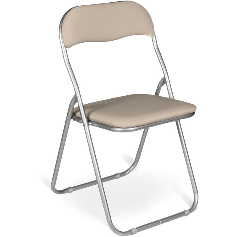 Dmora. Conjunto de seis sillas plegables, color arena, de 43 x 47 x 78 cm.