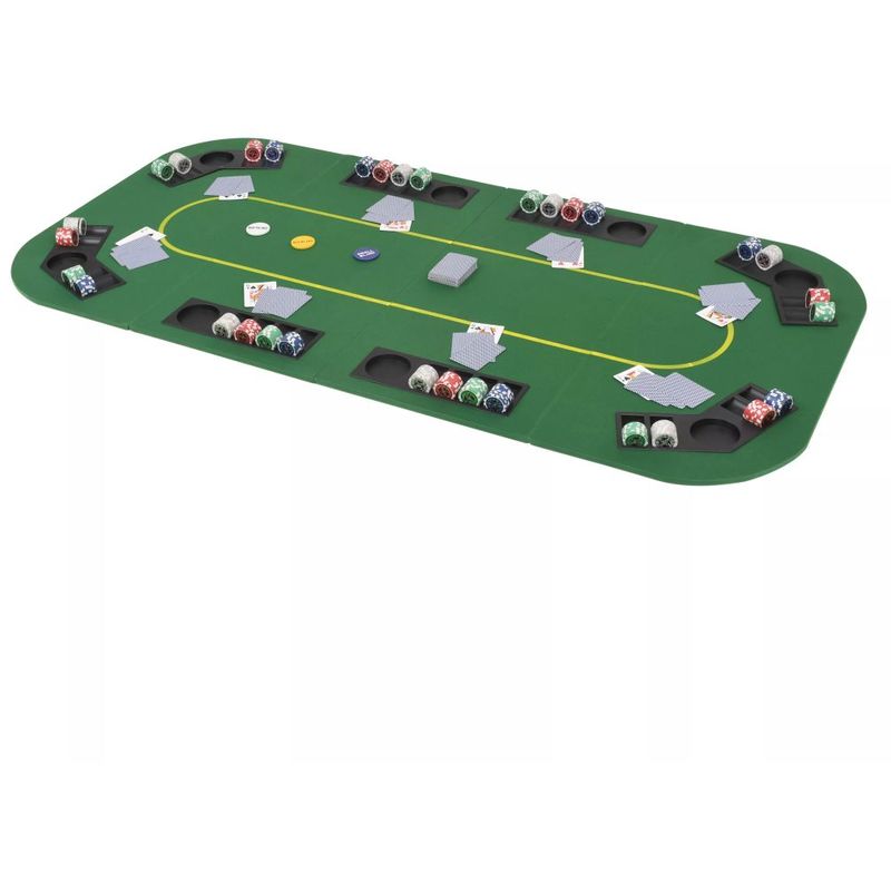 Hommoo Tablero de póker 8 jugadores plegable en 4 rectangular verde