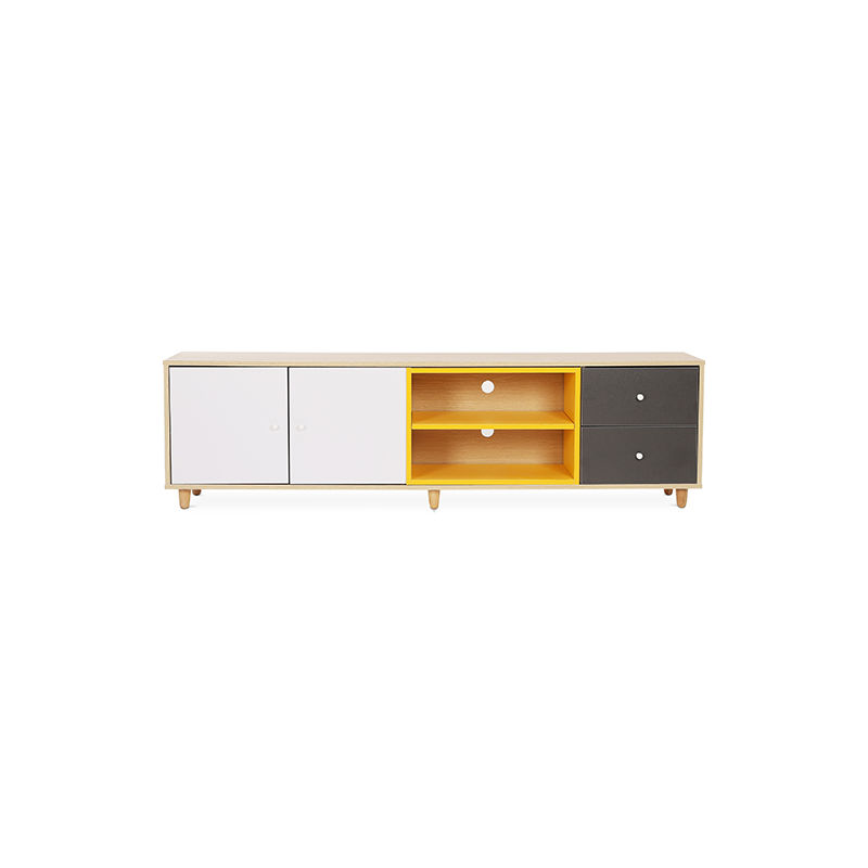 Mueble de televisión estilo escandinavo blanco y gris - Madera Multicolores - PRIVATEFLOOR