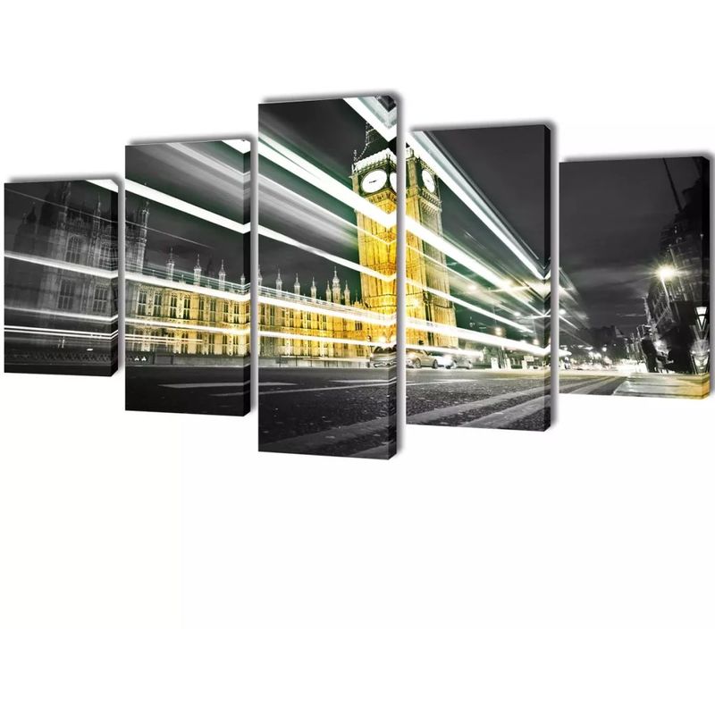 Set decorativo de lienzos para pared Big Ben de Londres 200x100 cm