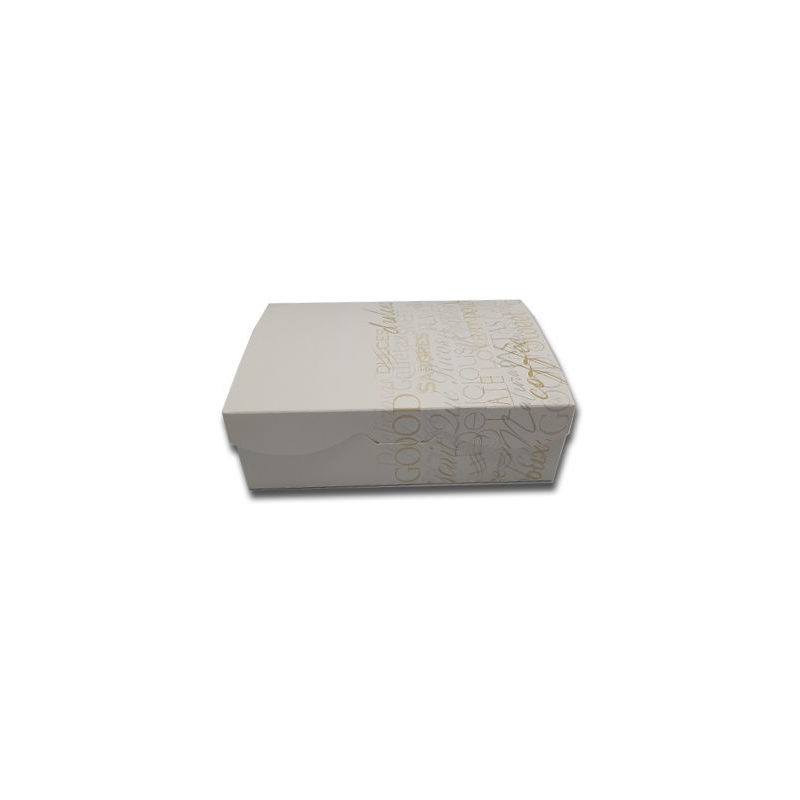 Caja Cartoncillo Blanco Decorado para 1500gr de Pastas o Dulces. 163x220x63mm 100 Unidades - CEPEDANO