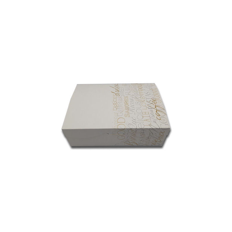 Caja Cartoncillo Blanco Decorado para 2000gr de Pastas o Dulces. 190x260x80mm 100 Unidades - CEPEDANO