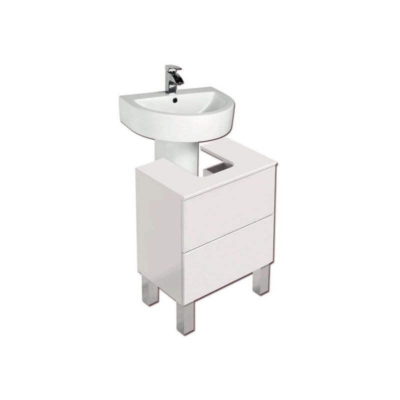Decohor - Mueble bajo lavabo con pedestal BLANCO