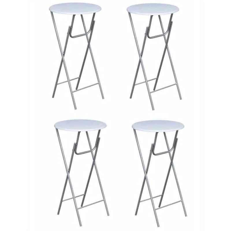 Hommoo Mesas altas plegables 4 unidades MDF blancas