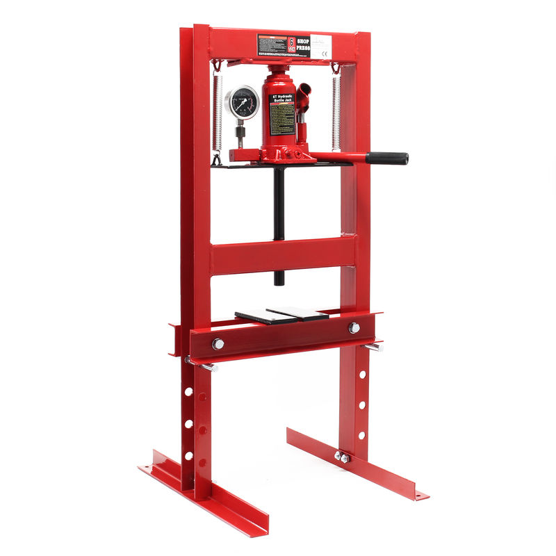 Prensa hidráulica de taller 6T con indicador de presión Prensar Doblar Estampar Trabajos en metal - WILTEC