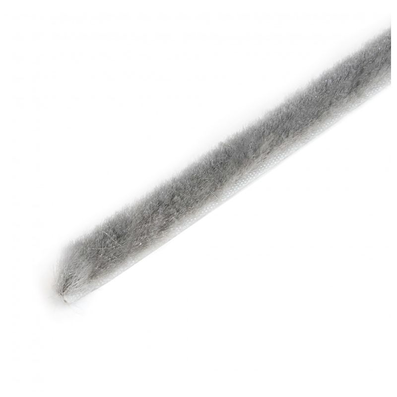 Emuca Burlete guardapolvo adhesivo, altura 17 mm, rollo de 10 m, Gris