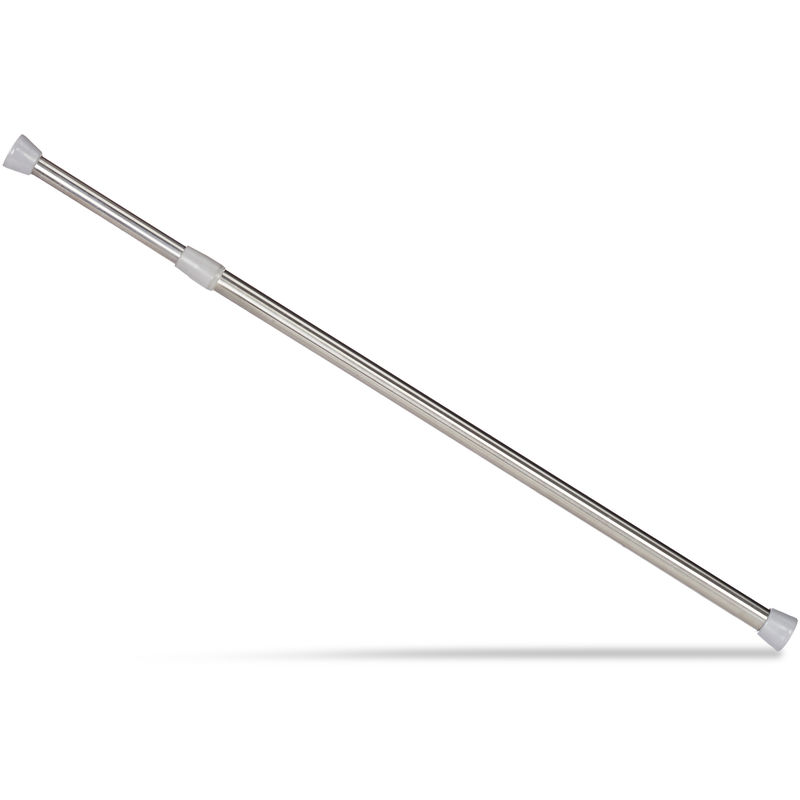 Barra Cortina Extensible, Acero Inoxidable, Plateado, 66 - 110 cm - RELAXDAYS