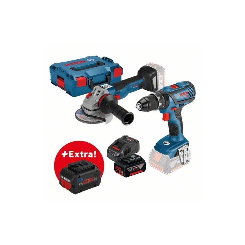 Bosch 0615990K93 Set profesional taladro + atornillador GSB 18V-28 + amoladora GWS 18V-125 C en L-Boxx
